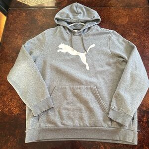 Puma Gray Pullover Hoodie with White Puma Logo